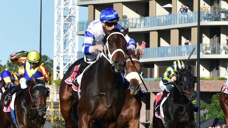 Supplied Editorial Kovalica romps home in the Group 1 Queensland Derby for jockey James McDonald and trainer Chris Waller. Picture: Grant Peters, Trackside Photography