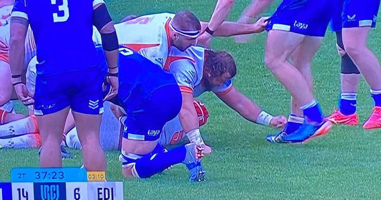 Could Edinburgh’s Pierre Schoeman have seen yellow for untying an opponent’s laces?