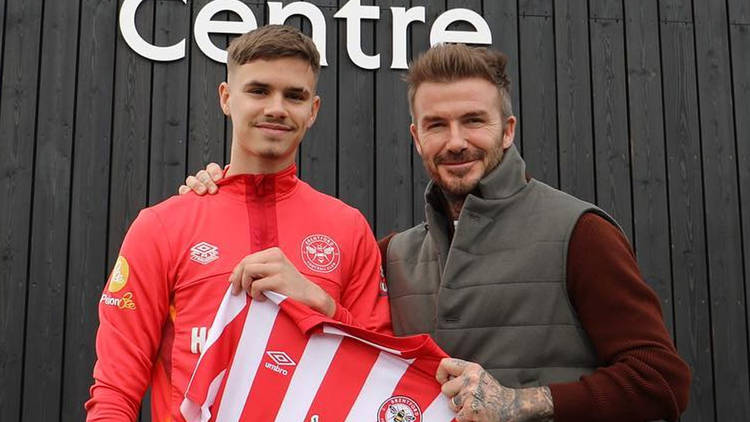 David Beckham reacts to son Romeo, 20, joining Brentford on loan from Inter Miami until the end of the season