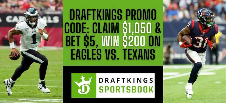DraftKings promo code TNF: Bet $5, win $200 on Eagles vs. Texans moneylines