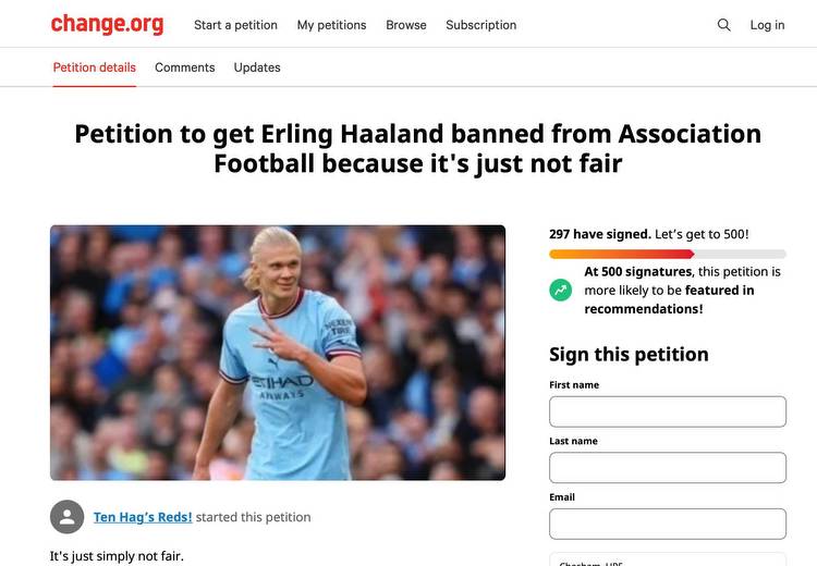 Erling Haaland Has Been Made the Subject of a Petition Attempting to Ban Him From Playing