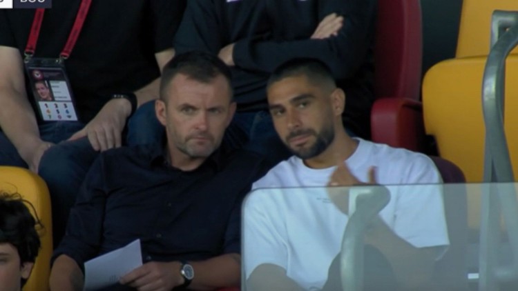 Ex-Premier League manager spotted taking notes at match and having in-depth chat with Brentford signing Neal Maupay