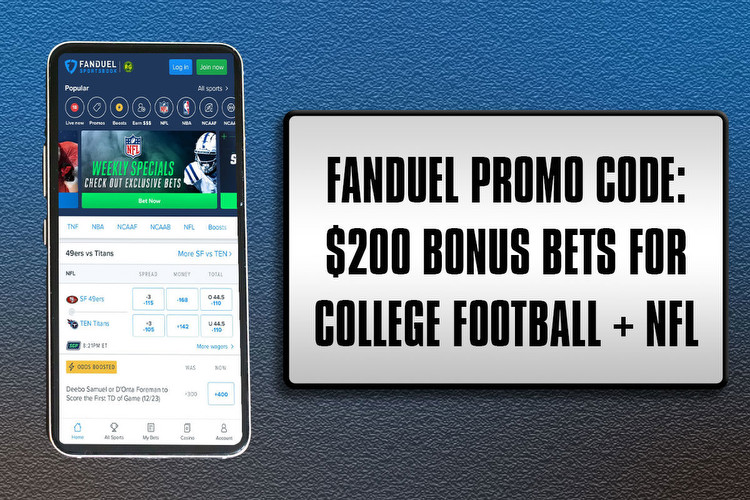 FanDuel Promo Code: $200 Bonus Bets for College Football, NFL This Weekend