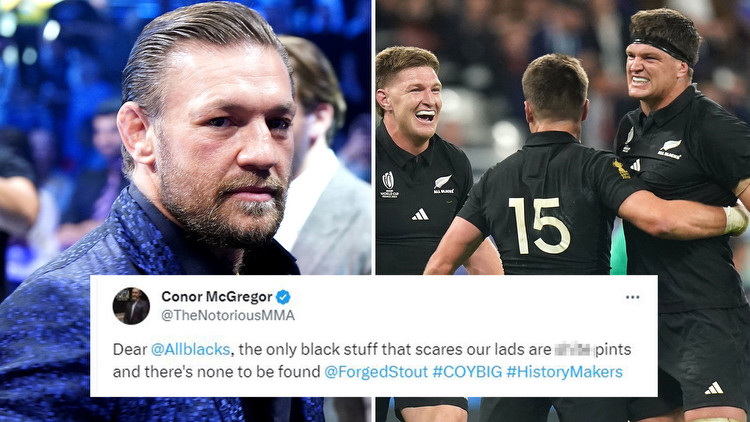 Fans joke 'that aged well' as Conor McGregor's tweet to All Blacks before Rugby World Cup clash with Ireland goes wrong