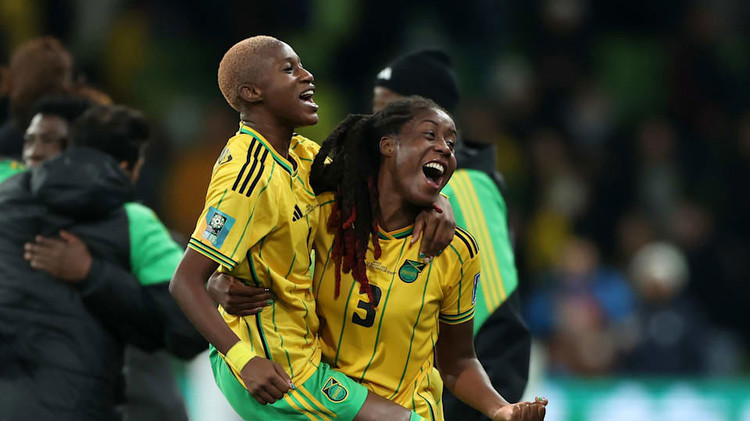 Jamaica's celebrations after advancing to the knockout stage at the FIFA Women's World Cup Australia & New Zealand 2023