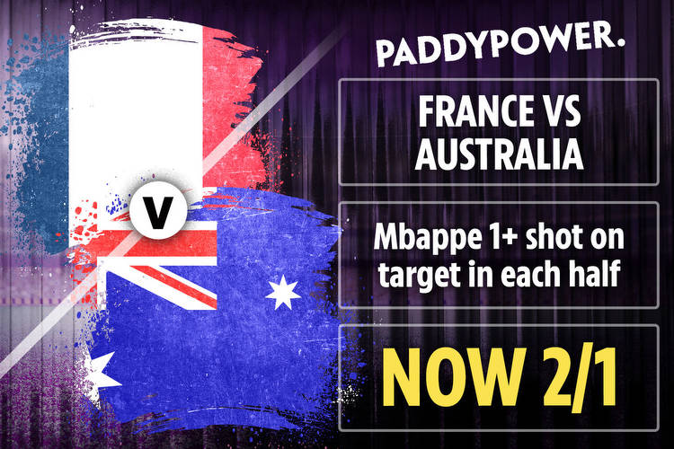 France vs Australia: Mbappe 1+ shot on target in each half at 2/1!