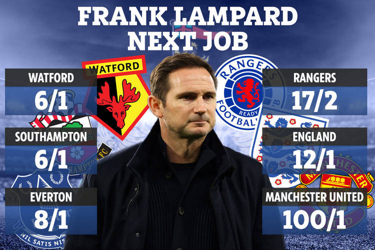 Frank Lampard next club odds: Watford and Southampton favourites, Everton, Rangers and England in the mix, Man Utd 100/1