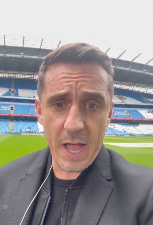Gary Neville left with egg on his face after disastrous Manchester derby prediction