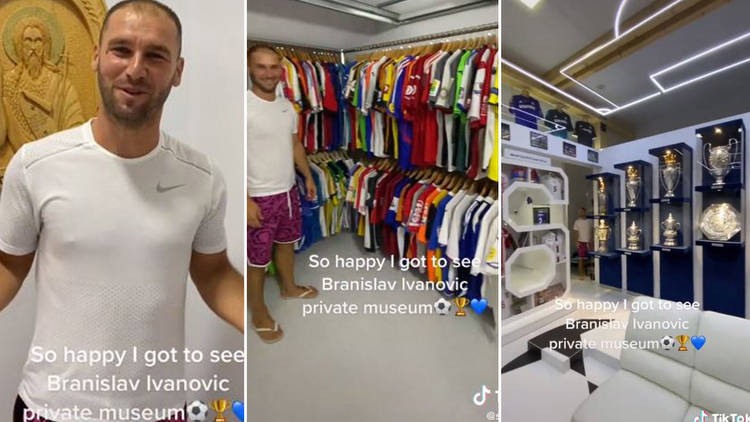 Inside Chelsea legend Branislav Ivanovic's incredible trophy-laden private museum as fans all make the same joke