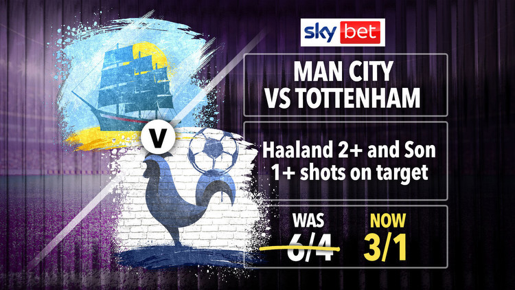Man City vs Tottenham: Get Haaland 2+ and Son 1+ shots on target at 3/1 with Sky Bet, plus £40 in free bets