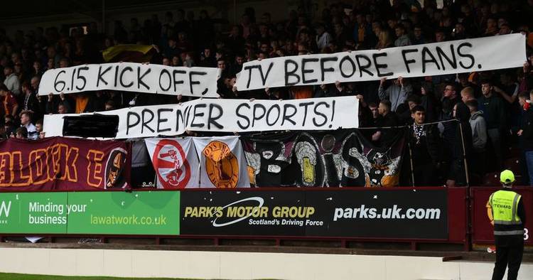 Motherwell fans in 'f*** Premier Sports' banner in furious Celtic kick off time protest