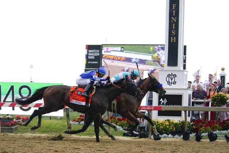 National Treasure gallops to victory in the 148th Preakness Stakes