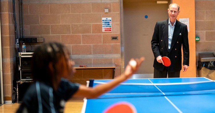 Prince Edward tries his hand at table tennis as royals share the load after King Charles diagnosis