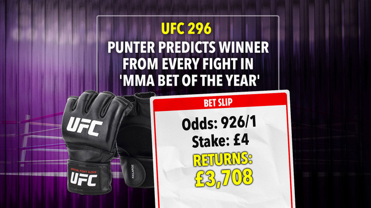 Punter predicts ENTIRE UFC 296 card and stings Ladbrokes with 926/1 picks to land 'best MMA bet of the year'