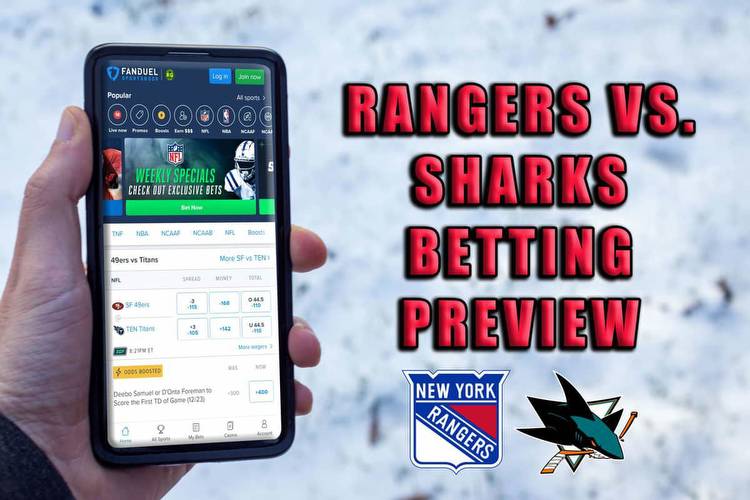 Rangers vs. Sharks Betting Odds, Pick, and Prediction (January 13, 2022)