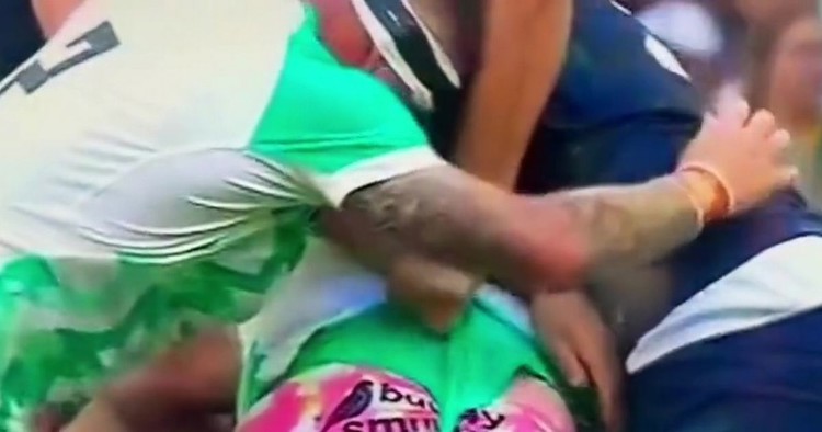 Rugby World Cup star suffers amusing wardrobe malfunction exposing 'Barbie girl' hotpants