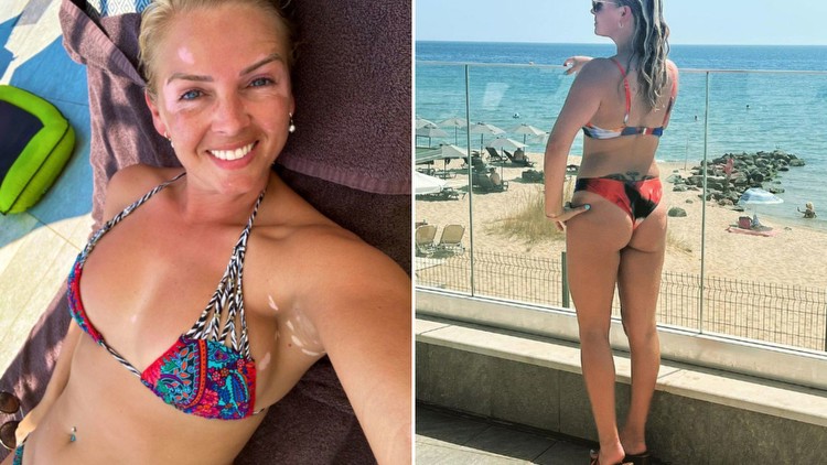 Stunning Leonna Mayor is 'body goals' in a bikini as ITV Racing star proudly 'rocks the patchwork' on summer holiday