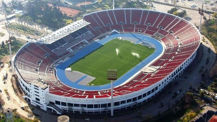 The historic Estadio Nacional of Santiago