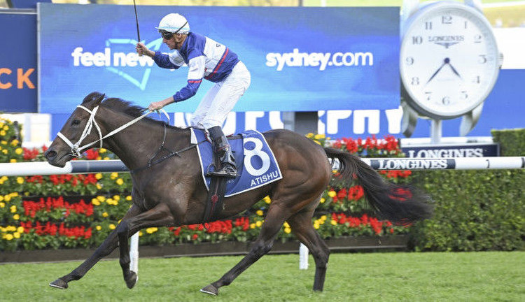 Atishu wins the Group 1 Queen of the Turf Stakes at Randwick. (Image: Bradley Photos)