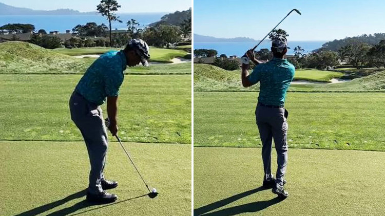 Tiger Woods plays golf for first time since ankle surgery in April as golf legend targets massive comeback