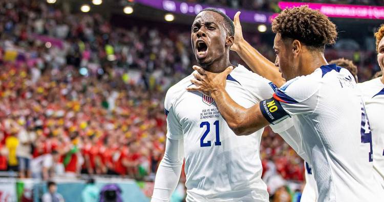 Timothy Weah netted for USA V Wales in the 2022 FIFA World Cup match in Qatar