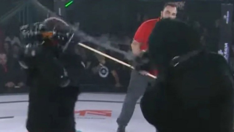 Watch shocking moment MMA stars fight with SWORDS as fans demand 'more'