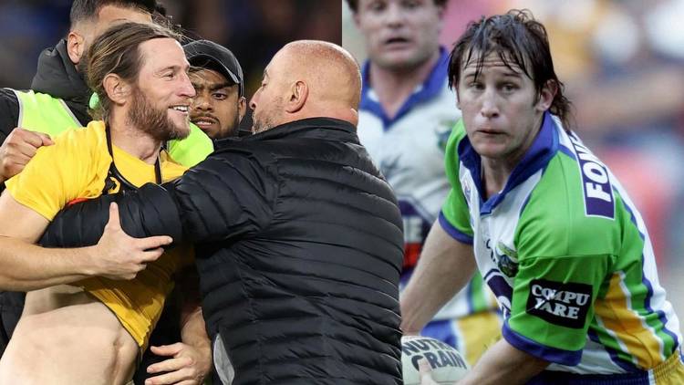 Watch video: Ex-NRL player Mark McLinden revealed as Grand Final pitch invader