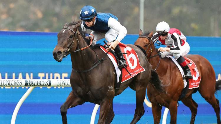 Wategos made it back-to-back wins with a bold all-the-way win at Rosehill on Saturday. Picture: Getty Images