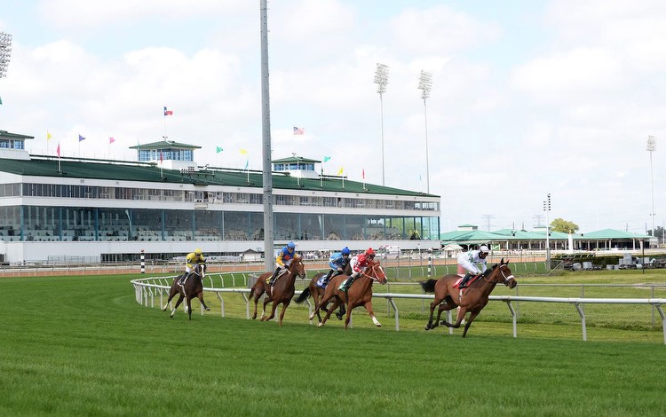 At the Clubhouse Turn: racing in Texas on a quiet day at Sam Houston. Photo: Coady Photography