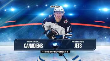 Canadiens vs Jets Prediction, Preview, Stream, Odds, Nov. 3
