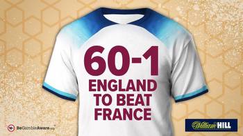 England 60-1 to beat France in World Cup QF with William Hill free bets