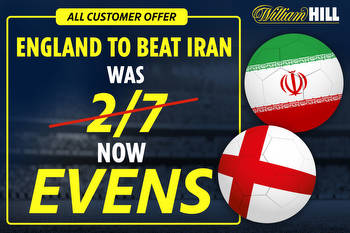 England v Iran: Get England to win World Cup opener at boosted EVENS with William Hill!