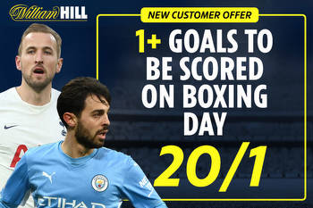 Get 20/1 on 1+ goal scored during Boxing Day fixtures with William Hill new customer special