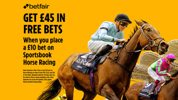 Get £45 in free bets for horse racing multiples when you stake £10 with Betfair