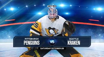 Penguins vs Kraken Oct 29 Prediction, Preview, Odds, & Picks