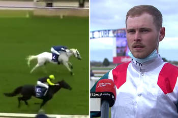 Watch jockey 'nearly become a meme' after easing down early and almost losing £30,000 race in heart-stopping finish