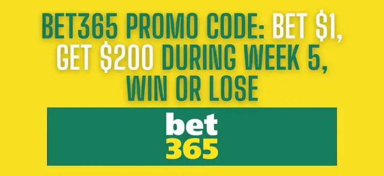 bet365 promo code: Bet $1, get $200 for NFL Week 5, win or lose