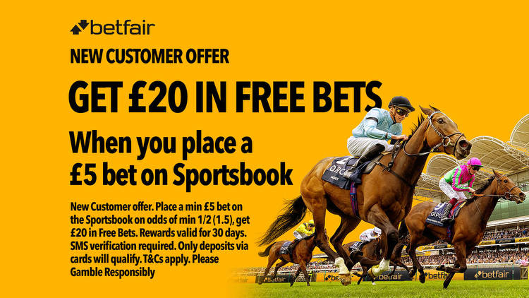 Get £20 in free bets when you stake £5 on horse racing with Betfair