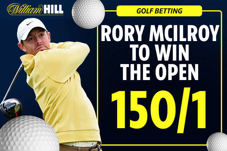 Rory McIlroy golf betting special: Get HUGE 150/1 for him to win The Open Championship this weekend with William Hill