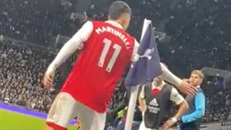 Watch moment Richarlison REFUSES to shake Arsenal star Martinelli's hand in fiery North London derby